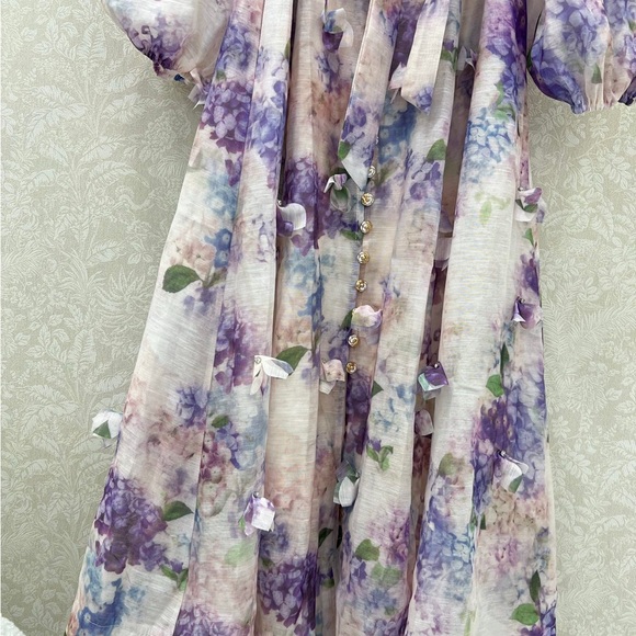 Zimmermann Purple Floral Long Sleeve Dress - Picture 5 of 7